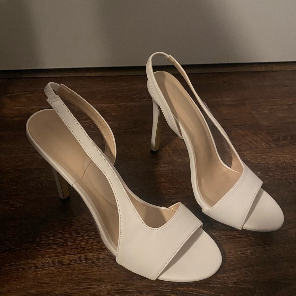 Elegant White Open-Toe Heels